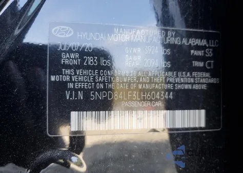 2020 Hyundai Elantra Sel из США, поврежденный, VIN 5NPD84LF3LH604344